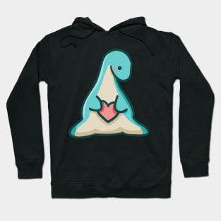 Cute long neck loves you, dino, dinosaur Hoodie